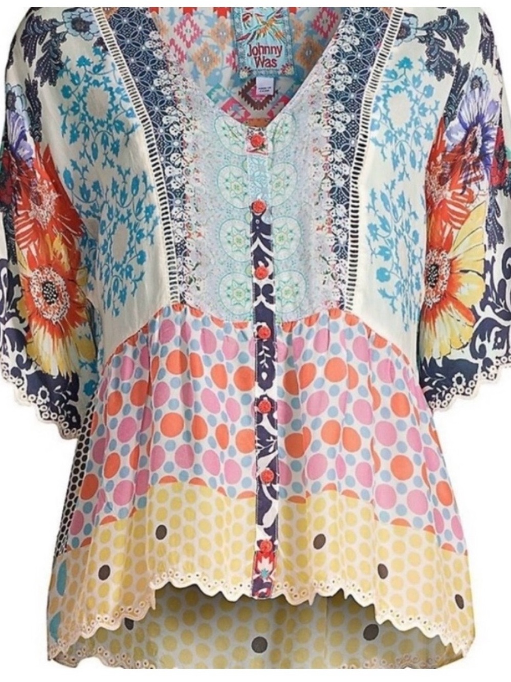 Johnny Was Beautiful Pizzo Blouse. - Picture 9 of 13